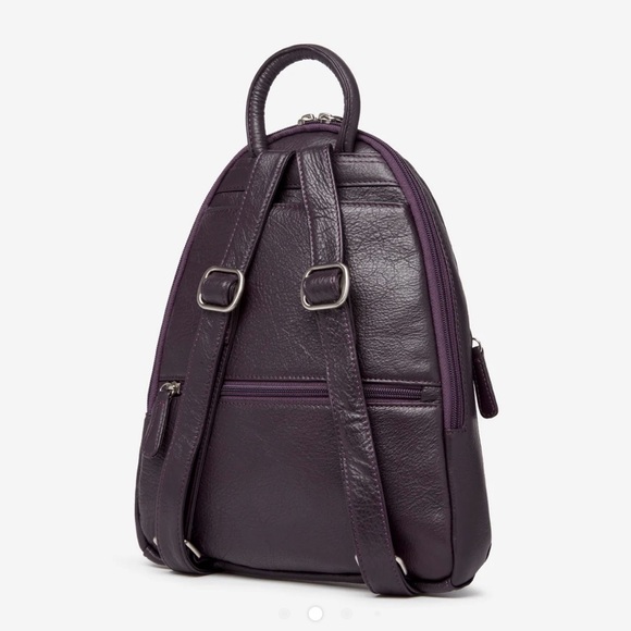 NWOT Osgoode Marley Teardrop Multi Zip Black Leather Backpack Travel Designer - Picture 3 of 16